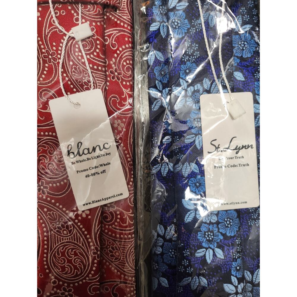 Red and Blue Vintage Neckties, New